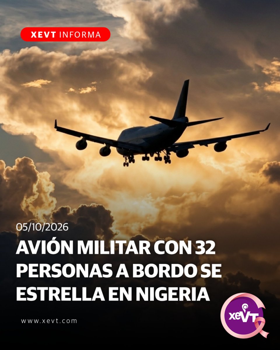xevtfm's tweet photo. #XevtInforma 🇳🇬Avión militar con 32 personas a bordo se estrella en Nigeria

Un avión de la Fuerza Aérea de Nigeria se estrelló este lunes en el estado de Ondo, al sur del país, cobrando la vida de las 32 personas que iban a bordo. El presidente nigeriano, Bola Ahmed Tinubu, confirmó el deceso de los 25 pasajeros y siete tripulantes, y ordenó iniciar una investigación para determinar las causas del accidente. 

De acuerdo con las autoridades de aviación, la aeronave perdió contacto a las 09:13 hora local mientras realizaba un vuelo de rutina entre Benín y la ciudad de Lagos.