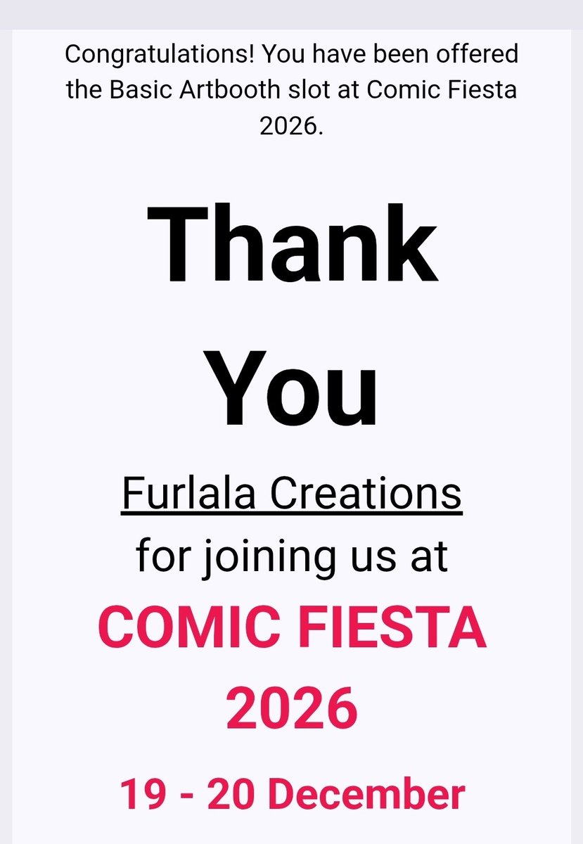 Furlala_'s tweet photo. See you at CF 2026!๐ถ๐ฑ๐ฅน๐๐ซถโจ๏ธ
#comicfiesta https://t.co/NUD5qGcwPV