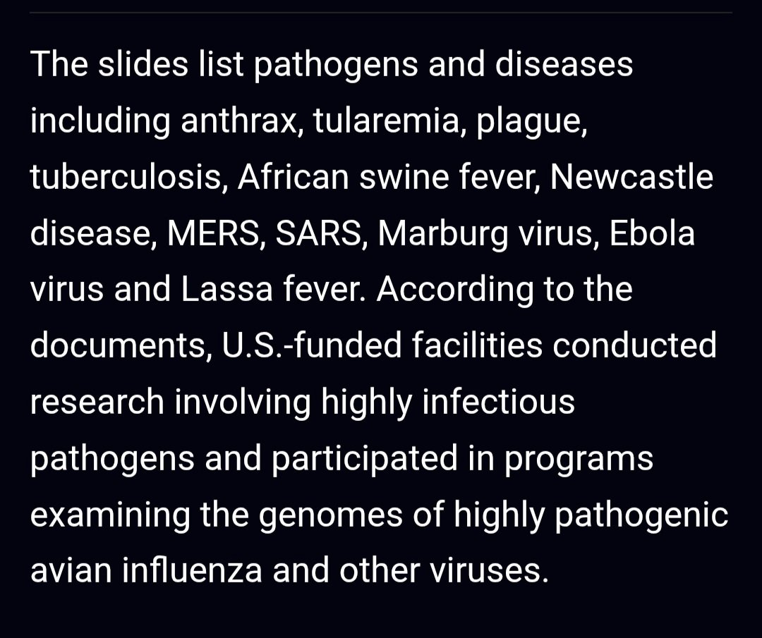 USA_First_777's tweet photo. @order_ofthe_sun @Cappyarmy @grok Sounds like they're doing what the Wuhan Institute of Virology was doing with Covid-19.  (Handling super-deadly pathogens and conducting research.)  What could go wrong? https://t.co/y2uUrUCrKp