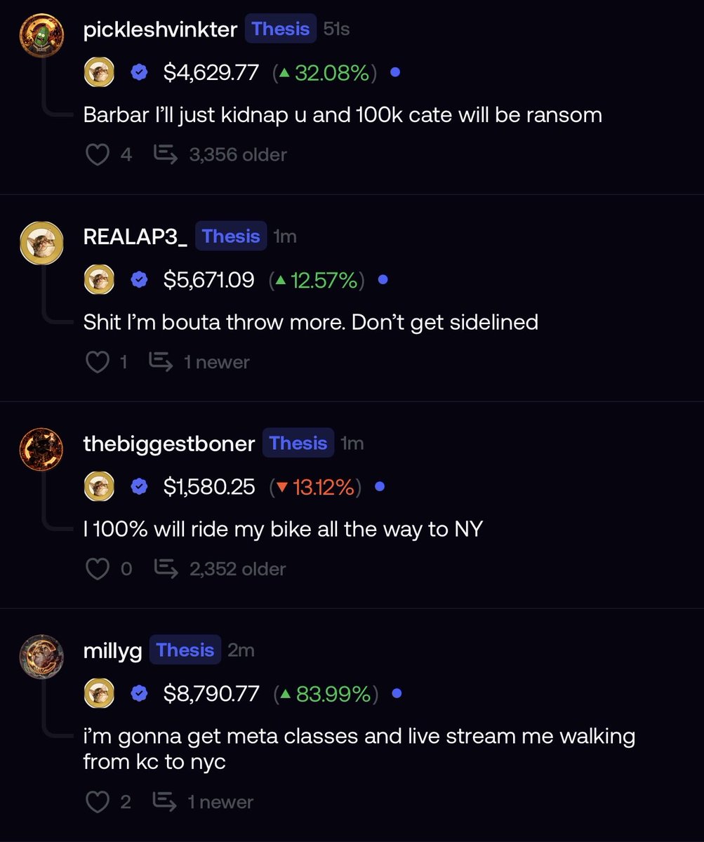PoorGoat_'s tweet photo. Alright I’ve seen enough. Just popped into the CATE thesis section and the community is literally planning a New York bagworking meetup 😹

CATE is flipping DOGE and there is nothing anyone can say to convince me otherwise.

Positioned. https://t.co/nv5v8AIFLe