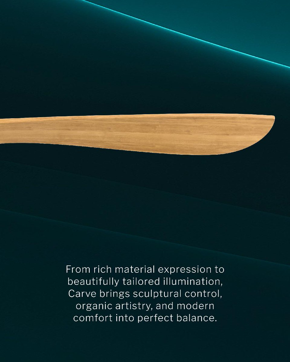 WAClighting's tweet photo. More than a fan. A design statement. 

#ModernForms Carve is a smart fan that transforms airflow into a personalized expression of modern designs, with new finishes for 2026 and customizable blades, housings, center caps, and lighting. Shape the fan around the space. #smartfans https://t.co/9uR9CrfaEt