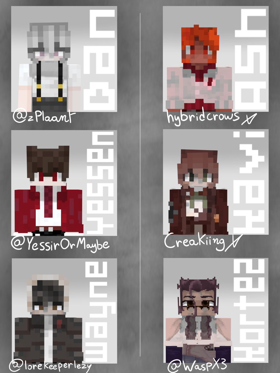 TourmalineSMP's tweet photo. Wave 2 of Tourmaline SMP cast, introducing: @zPlaant ; @YessirOrMaybe ; @lorekeeperlezy ; hybridcrows ; Creakiing ; @WaspX3 . https://t.co/G1ogCvxNPJ