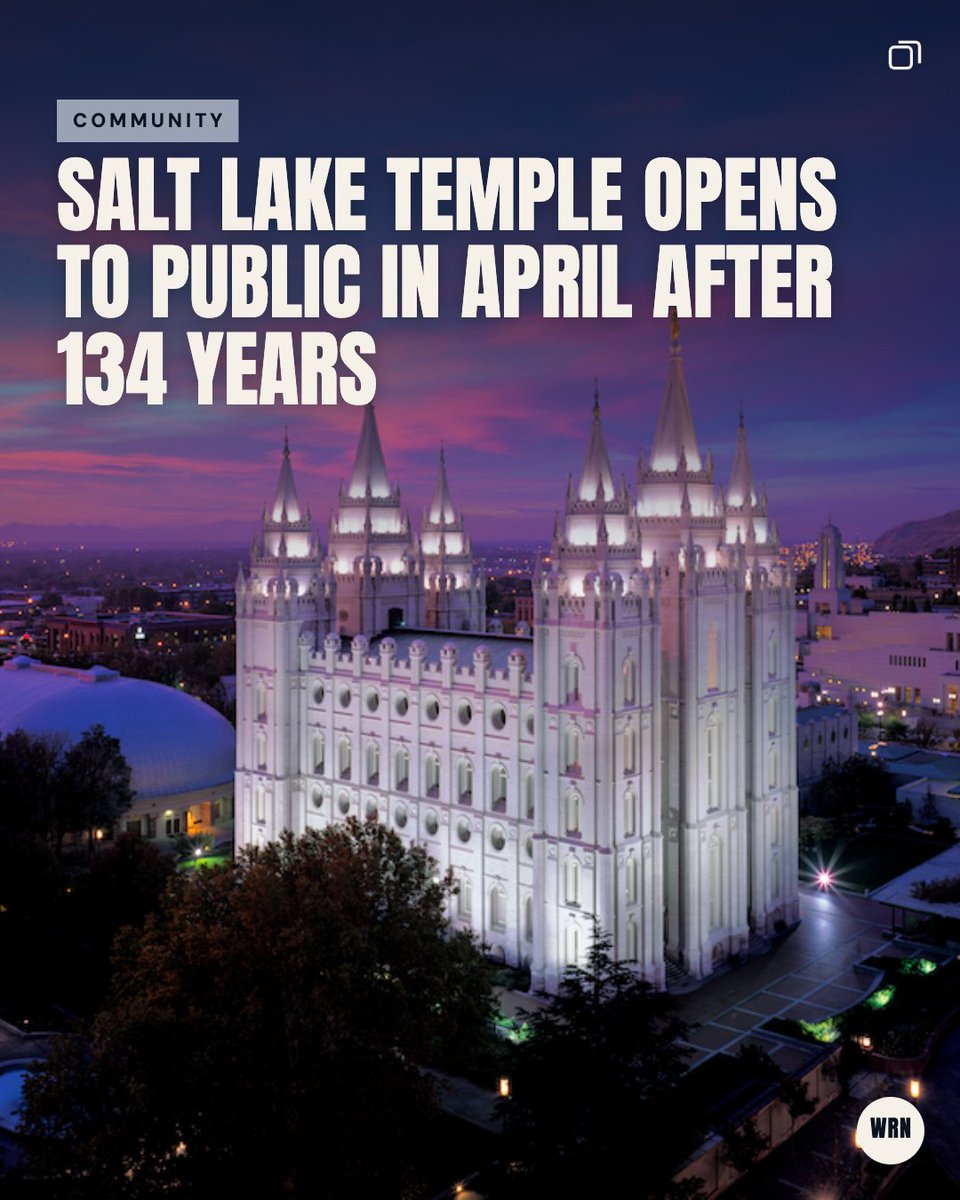 WasatchRegional's tweet photo. After 134 years, the Salt Lake Temple is preparing to open its doors to the public. A historic open house is set for April, offering a rare opportunity to step inside. 

Here’s what to know: https://t.co/STrSNXZrWz

#SaltLakeCity #Utah #SaltLakeTemple 
#WasatchRegionalNews https://t.co/azPE7qQQAN