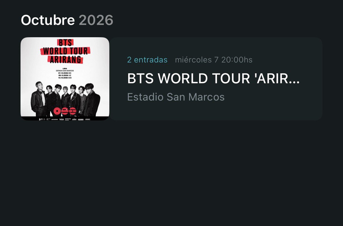 Rosee214's tweet photo. Vendo entrada para BTS en Lima 🇵🇪💜

🎟️ Entrada disponible
📍 Campo B – Estadio San Marcos
📅 07 de octubre 
💰 S/ 1100
✅ Transferencia en persona https://t.co/Fnp5XTaYQR
