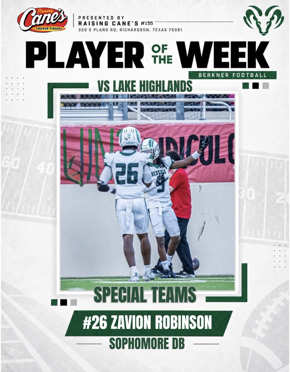 BERKNERFOOTBALL's tweet photo. Congratulations to our Raising Cane’s Players of the Week for Week 5!

#ProtectTheBrand | #HERD | #IOU | #BAM https://t.co/AI4IYv0XDk