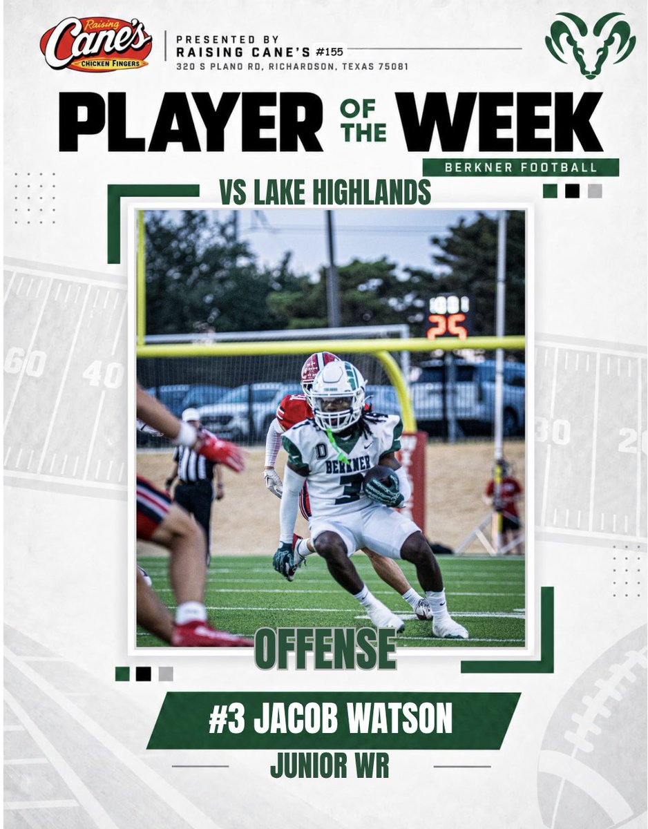 BERKNERFOOTBALL's tweet photo. Congratulations to our Raising Cane’s Players of the Week for Week 5!

#ProtectTheBrand | #HERD | #IOU | #BAM https://t.co/AI4IYv0XDk