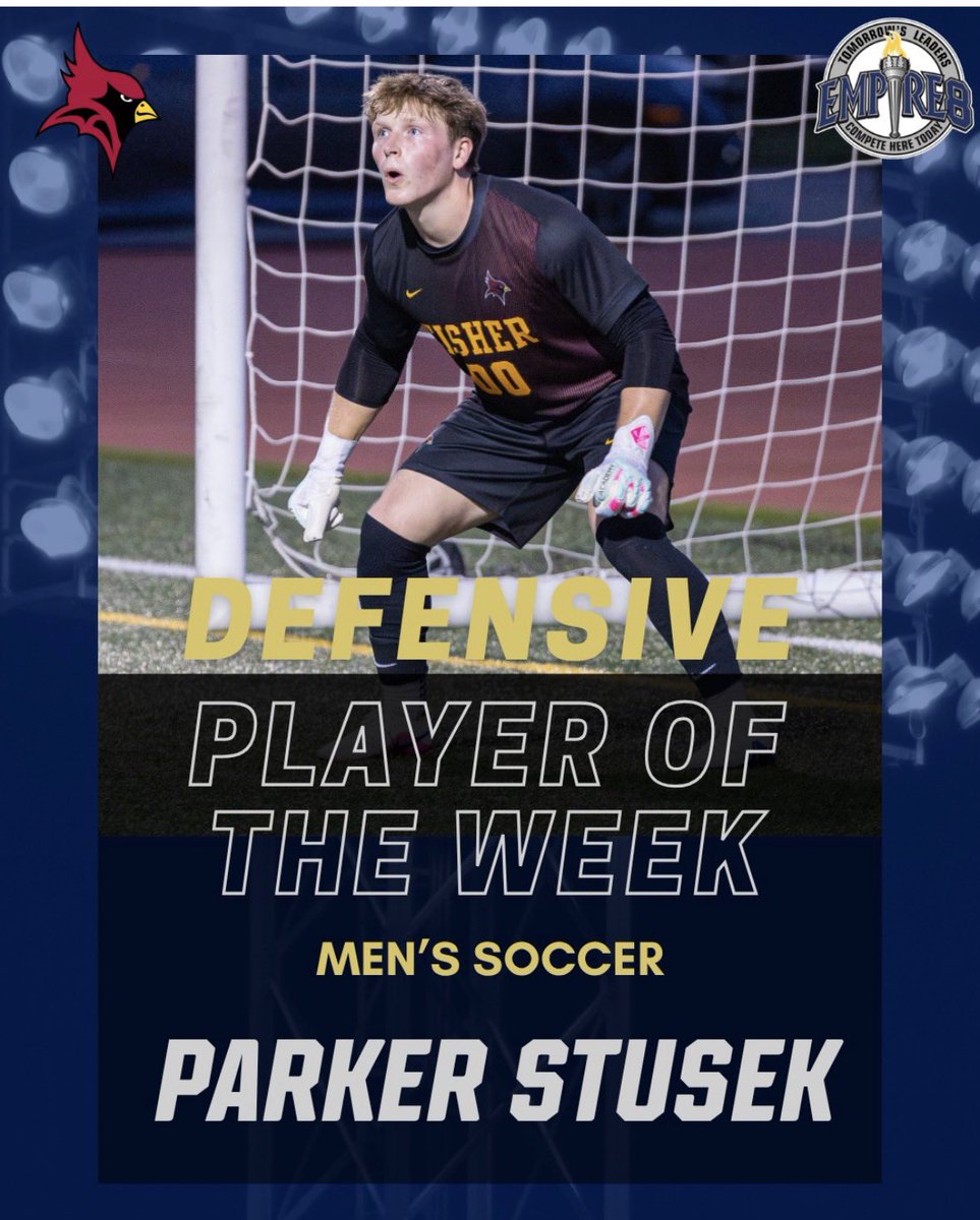 DStusek's tweet photo. @pstusek_07 played a major role in backstopping St. John Fisher to a pair of @Empire8 victories last week making 11 saves in a 3-1 win vs Elmira College &amp; a 4 save shutout in a 2-0 win vs Keuka College, the 3rd clean sheet of the season &amp; 10th of his collegiate career @SJFmsoccer https://t.co/DgLFmhihwm
