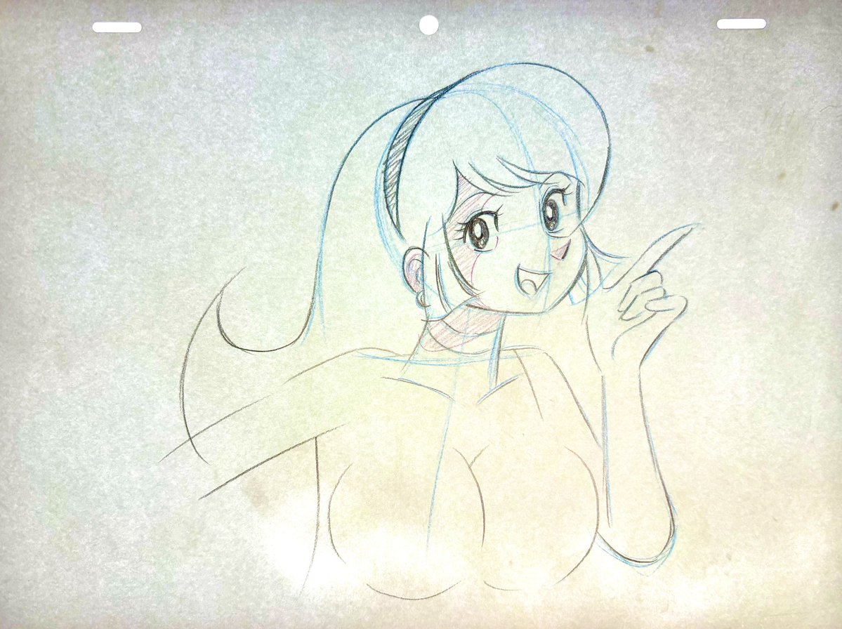 mt401218's tweet photo. キューティーハニー
前回と同様に、表紙用のラフ画だった気がする…。
でも…表紙用で、こんな大きく描くかなぁ？
なぞ。 https://t.co/iuoqouPj50