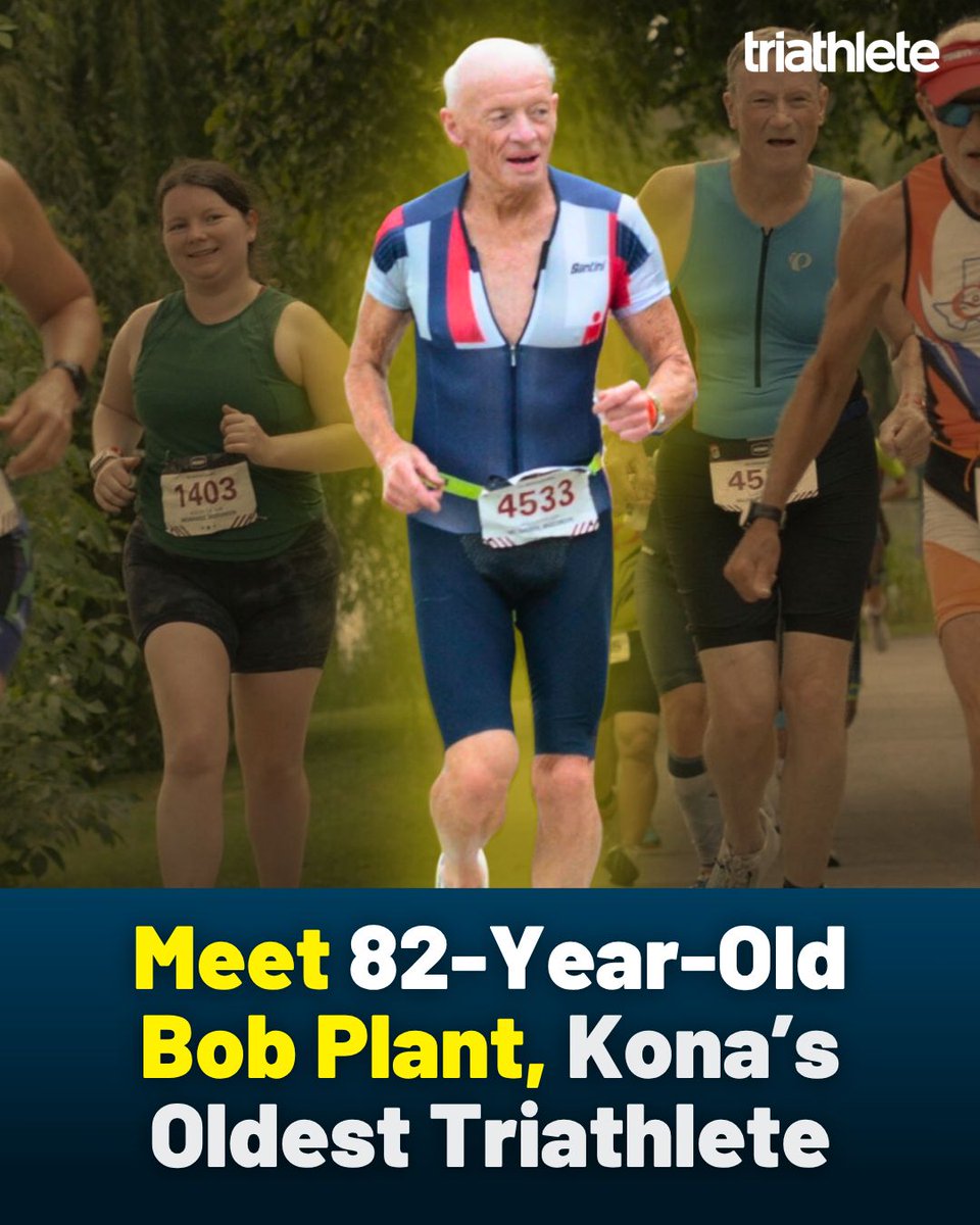 TriathleteMag's tweet photo. At 82 years old, USA Triathlon Hall of Famer Bob Plant has survived crashed bikes, broken bones, and frigid waters. Now, as the oldest competitor at the 2026 Ironman World Championship in Kona, he isn't just looking to finish- he's racing to win. https://t.co/9h4j8PtboE https://t.co/eAhjIKEuDm