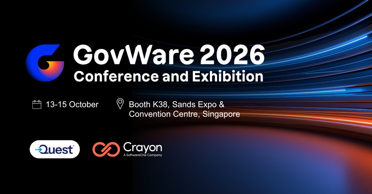Quest's tweet photo. AI agents are gaining access and autonomy. Is your identity strategy keeping up?

Together with @CrayonIT, we'll be at #GovWare Singapore discussing how organizations can identify risk, contain threats, and recover when incidents occur.

Find us at K38. ➡️https://t.co/FWBU5nGg3j https://t.co/8iugw5bf5Z