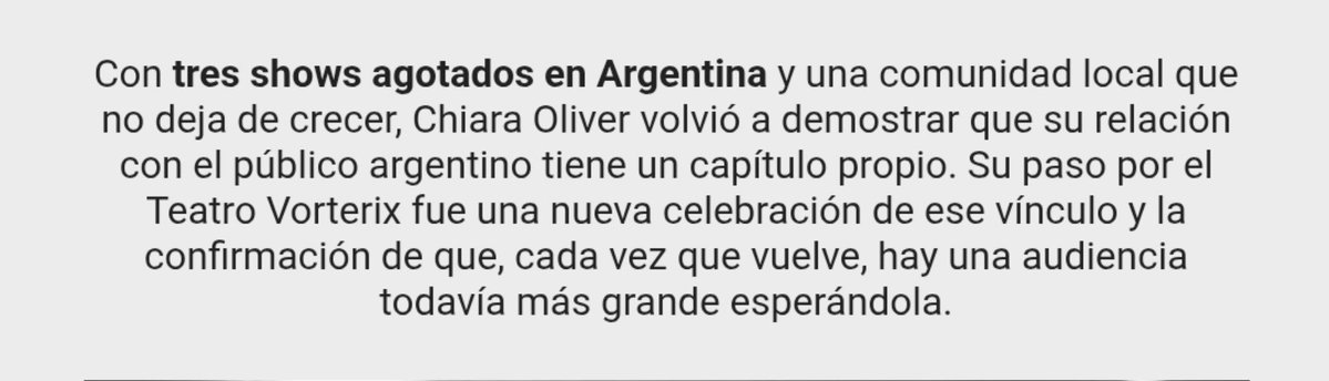 ChiaraArgOf's tweet photo. "cada vez que viene hay una audiencia todavía mas grande esperandola" uff lo que es eso. ✨️
argentina cuna del chiarismo https://t.co/GA4CP4lIRV