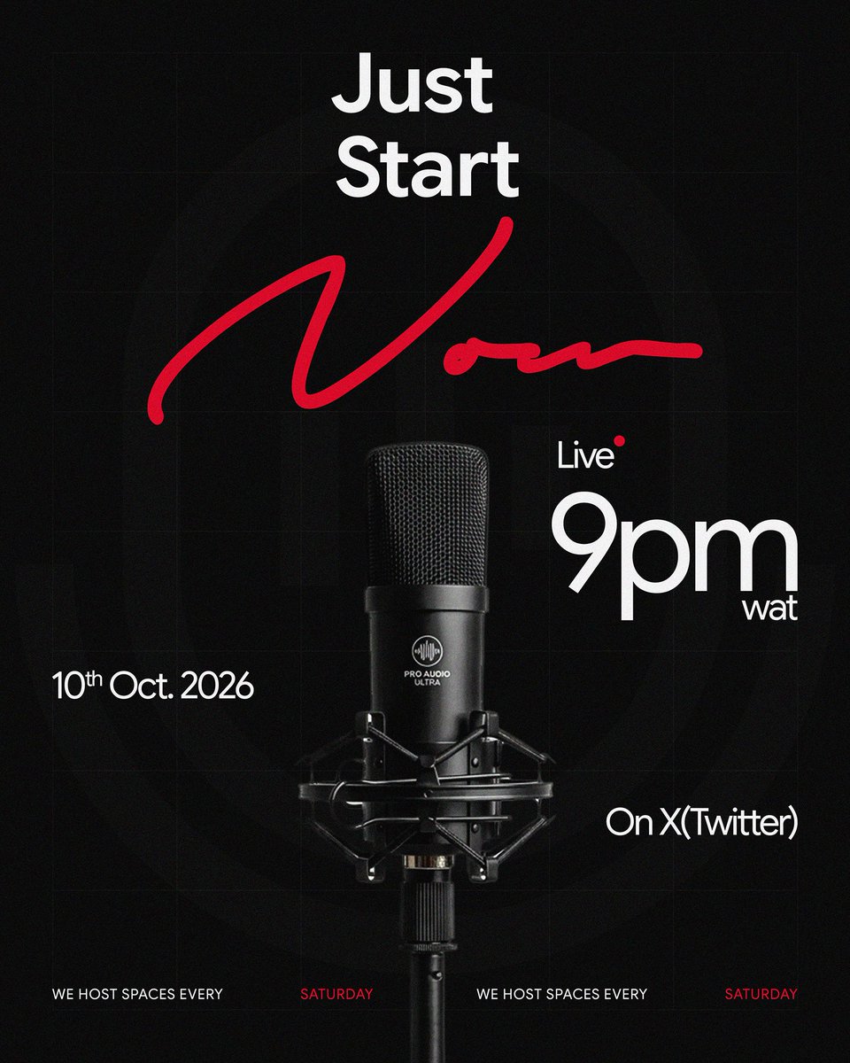 DavidNwaka_'s tweet photo. This space will be kicking off this week Saturday by 9pm. 
@JustStartNow001 helps overthinkers to start taking action. https://t.co/rzoLnYdDI3