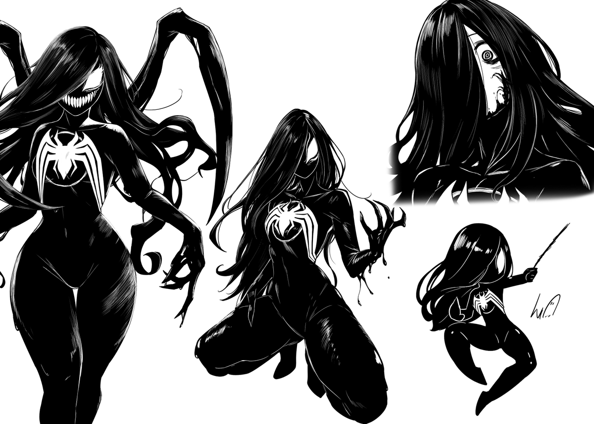 Lughostt's tweet photo. Sadako with the symbiote https://t.co/H2Ys87mDSJ