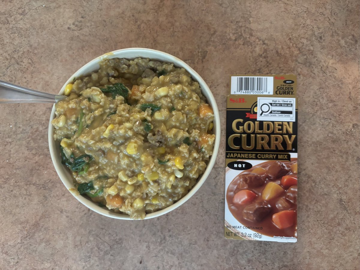 bigboybokchoy's tweet photo. This came to me in a vision

Oatmeal with ground beef, carrot, spinach, corn, and golden curry https://t.co/5qzT2Zi4Z0