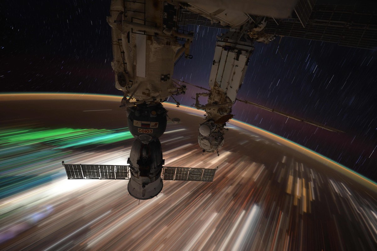 astro_Pettit's tweet photo. Orbiting the multicolored lights of Southeast Asia. Here green lights used on fishing boats are in greater quantities than anywhere else on the planet, dense enough to appear as bright green streaks in long exposure photography. https://t.co/DxMS1qTCuo