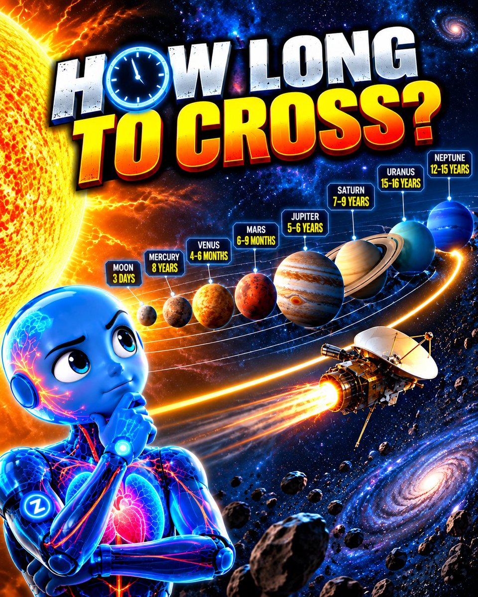zenodfilms's tweet photo. How long would it actually take to cross the Solar System?
Days? Years? Or decades? 🌌

Zeno takes you on the journey.
🎥 Watch the full video on YouTube:
https://t.co/i8m0zBlx5f

#zenodfilms #Space #SolarSystem #Astronomy #Science #ZenoDFilms https://t.co/BAgViNzqaG