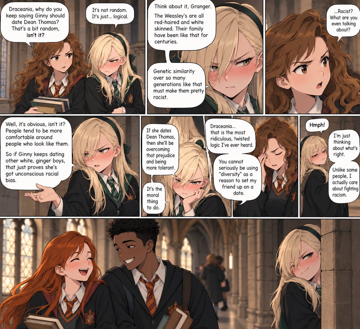 Itching_Ears's tweet photo. Devious Malfoid keeping Ginny away from Harry. https://t.co/6PTfRxZzGe