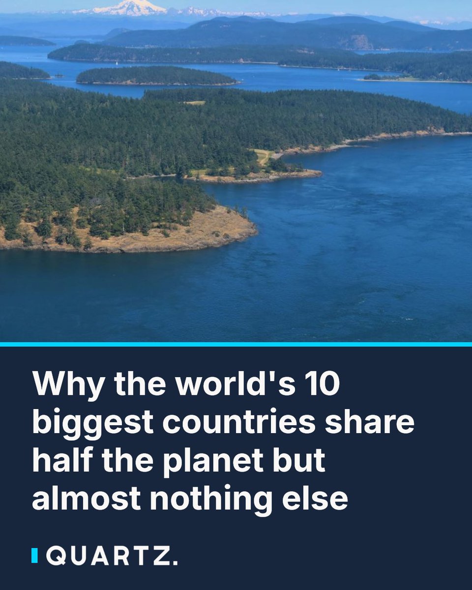 qz's tweet photo. Why the world's 10 biggest countries share half the planet but almost nothing else

Russia runs 11 time zones. Canada holds the world's longest coastline. Kazakhstan has fewer people than Shanghai. The largest nations on Earth are define

#LargestCountries #Russia #WorldGeography https://t.co/ObavNaFoKB
