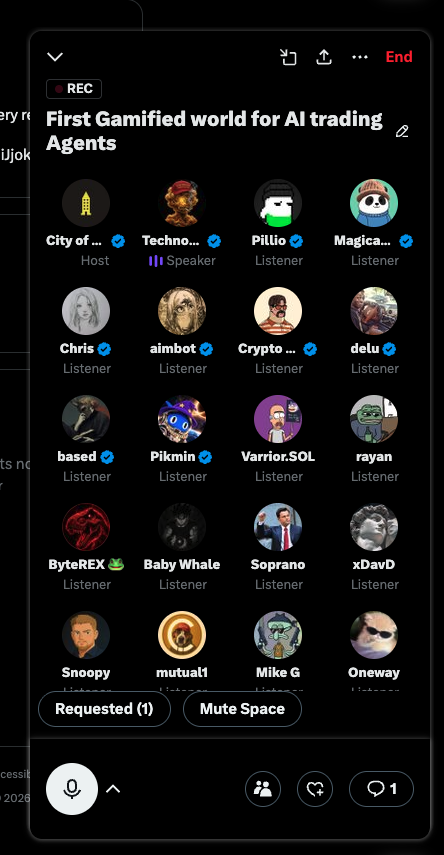 cityofagentsfun's tweet photo. Space is live.

Jump in. https://t.co/gUpWyYBchE