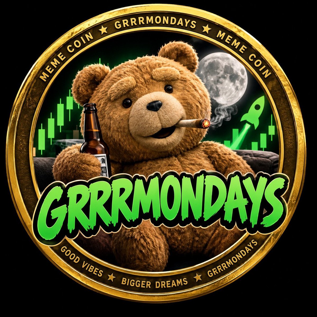 CryptoRise_0's tweet photo. Hey Hood GEMs community 👋 

Introducing GRRRMONDAYS the meme coin inspired by the legendary “Grrrr Mondays” moment from Ted 🐻💀
The vibes are immaculate. The Mondays are cursed. 😭

Launching TONIGHT at 11PM CST‼️
�� $GRRR
🔥 Community driven meme
😂 Built for the Monday sufferers
If you know the scene, you already know.
GRRR MONDAYS.
#GRRR #GrrrMondays #Memecoin #Crypto #Solana