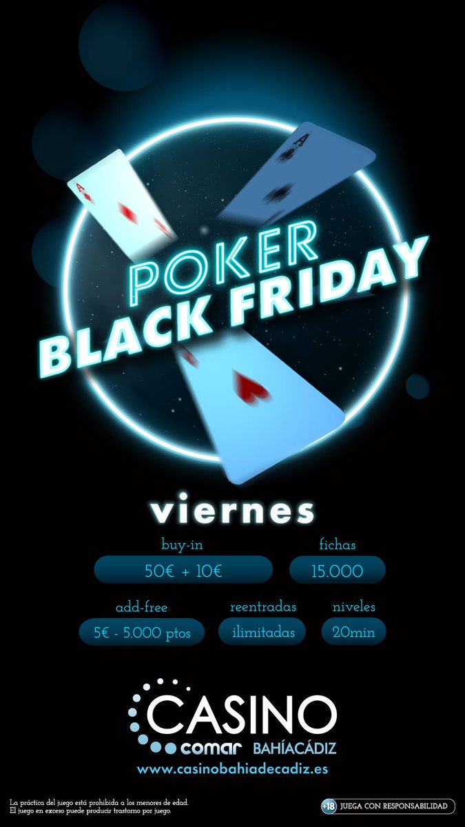 CasinoCadiz's tweet photo. Volvemos una semana más con nuestros torneos clásicos:
08/10 #SuperThursday
09/10 #TorneoBlackFriday
#casino #casinoscomar #torneodepoker https://t.co/0hn6Rb7Y0t