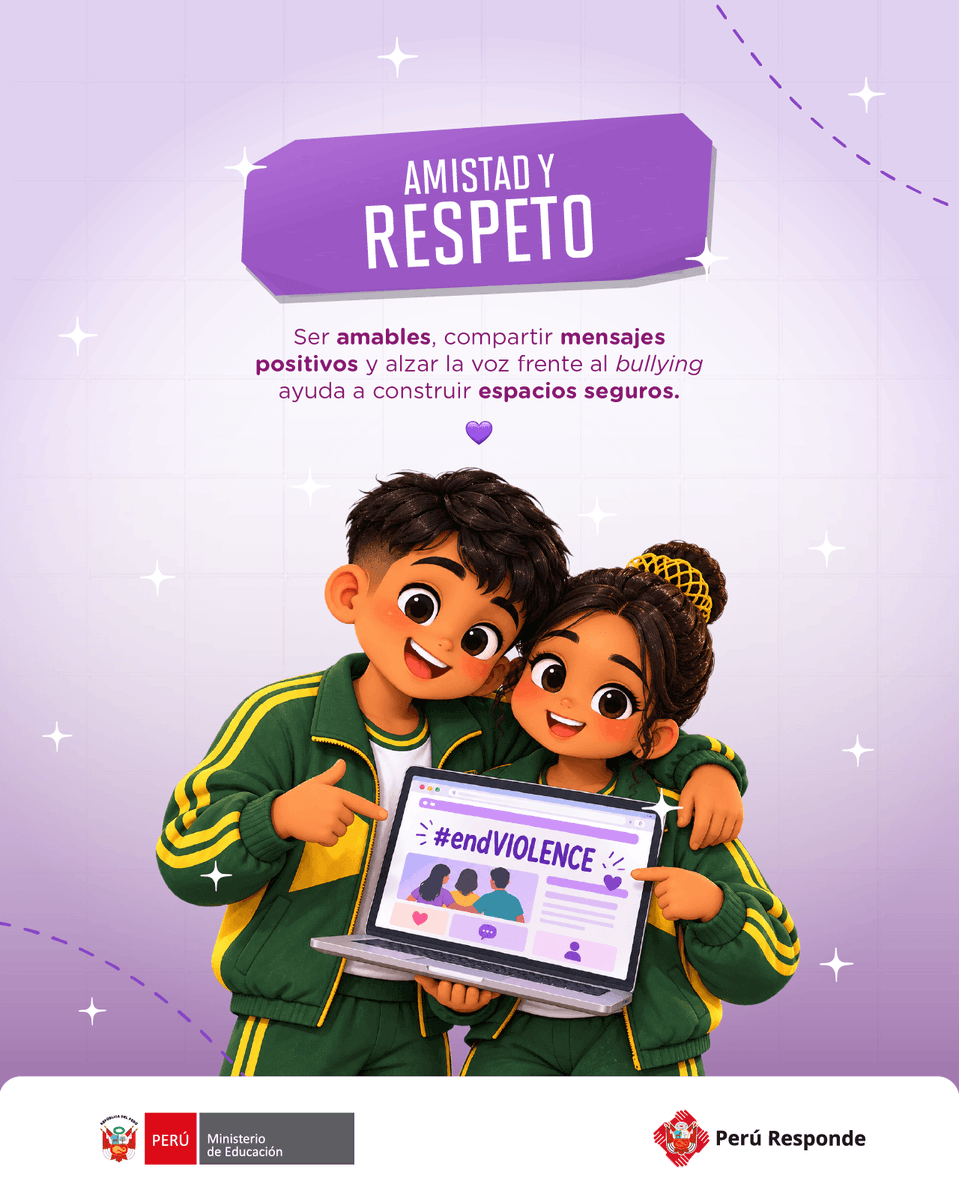 MineduPeru's tweet photo. Si llevas a BTS en tu corazón, también llevas sus valores 💜

Los mensajes que representan a las ARMY pueden inspirarnos en el colegio: amor propio, amistad, respeto, solidaridad y compromiso para cuidar nuestras emociones y construir espacios para el aprendizaje seguro. 💜✨ https://t.co/50LcZxAvDj