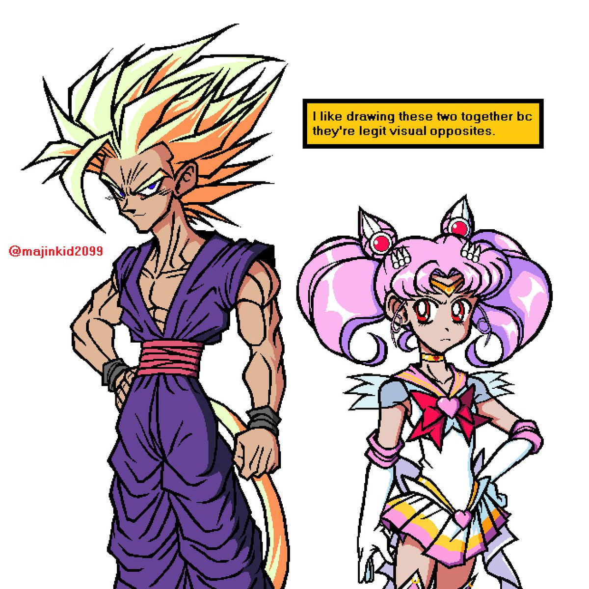 majinkid2099's tweet photo. Super Saiyan 2 Gohan 
+
Super Sailor Chibi Moon https://t.co/Y7nUEM01dT