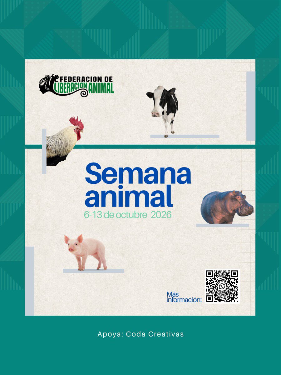 fdlanimal's tweet photo. Semana Animal 2026

Del martes 6 hasta el martes 13 de octubre tendremos espacios presenciales y virtuales para dialogar sore diversas experiencias e ideas que orbitan la causa animal.

Tendremos invitadas/os de diferentes partes del país y un invitado internacional. https://t.co/QhgHZU6kc5