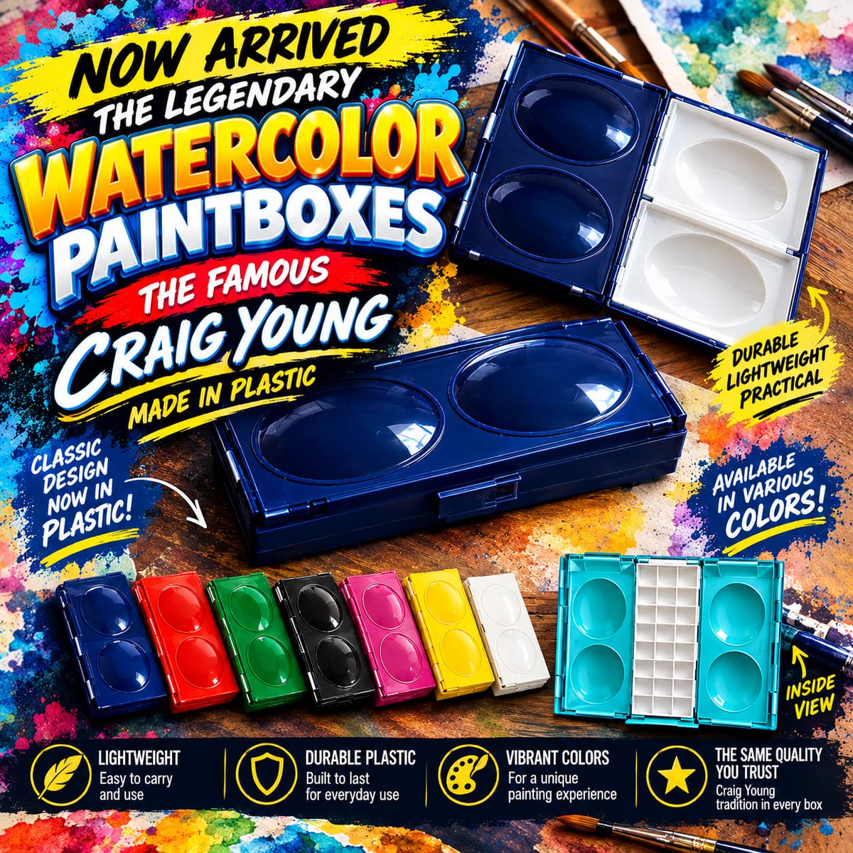PAINTBOXES's tweet photo. NOW THE WATERCOLOR PAINTBOXES PALETTES MADE IN PLASTIC TOO https://t.co/eAAOC00TT6