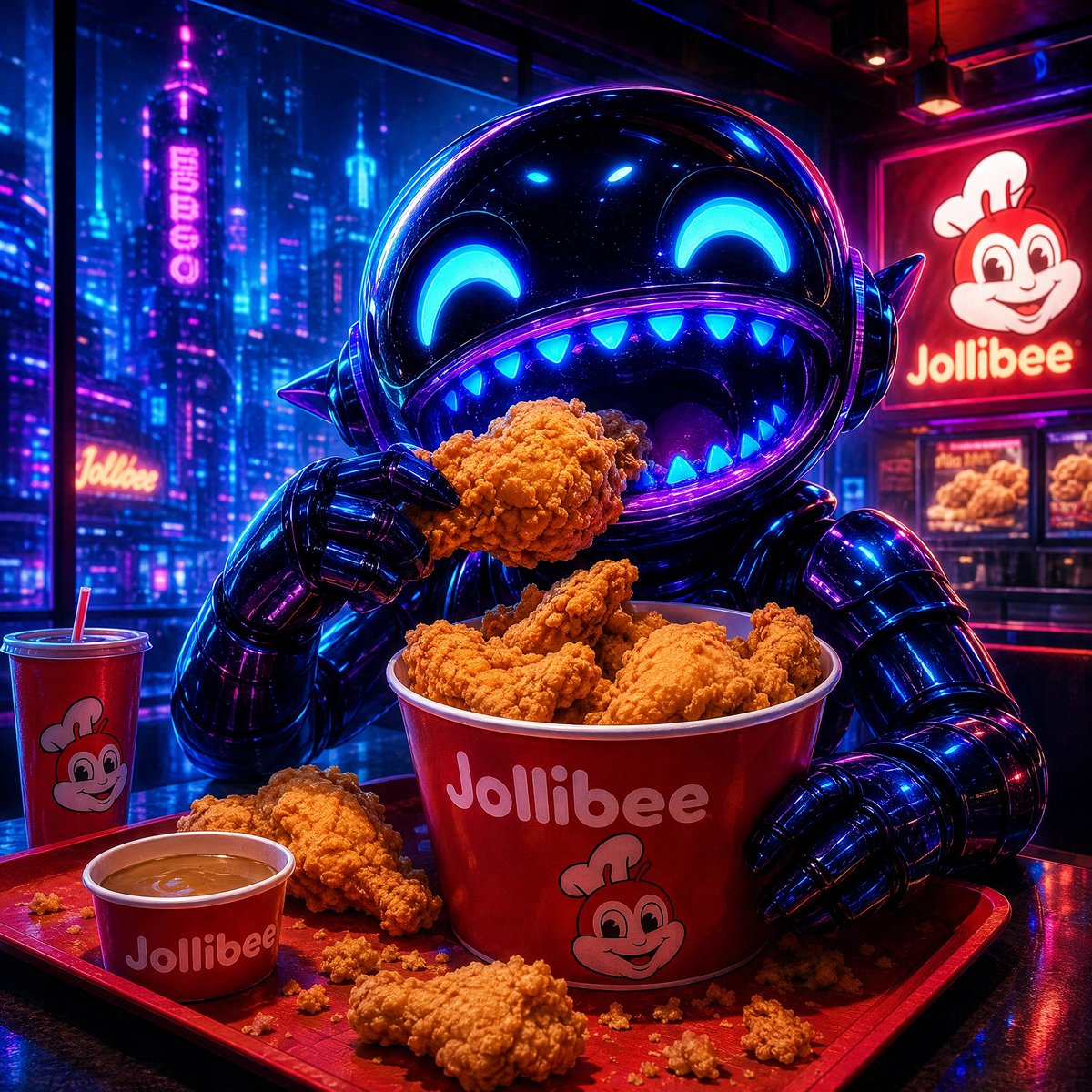 EKaylculator's tweet photo. @FEEDRTOKEN FEEDR ate burgers all day, then discovered Jollibee Chickenjoy. No going back. 😤🔥

@FEEDRTOKEN https://t.co/pmFYVHPZ3D