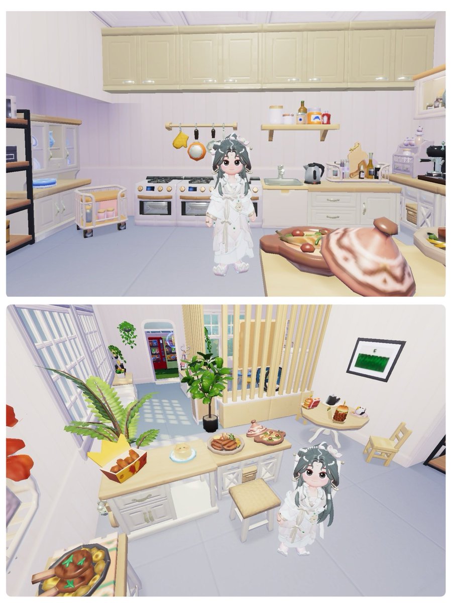 Jun_725_'s tweet photo. どっちの髪型もいいねぇ〜☺️
🏠も庭🪴🌳も服装にあってないw
(中華は作れない…) https://t.co/vzm8IME96b