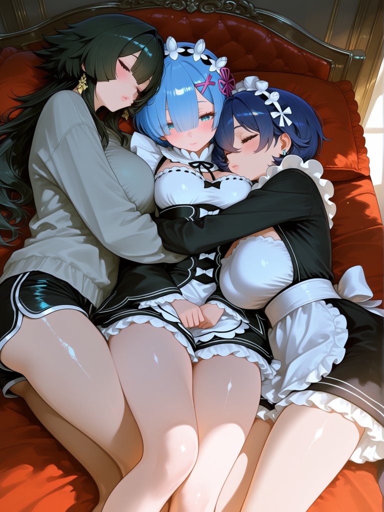 BarkforBelle's tweet photo. Cute cuddle time with @Lose2Rem and @Lose2Yuki! 🧡💙🩷 (different from my normal posts I know, but we are just so adorable together!!) https://t.co/PHSWIJhcrV