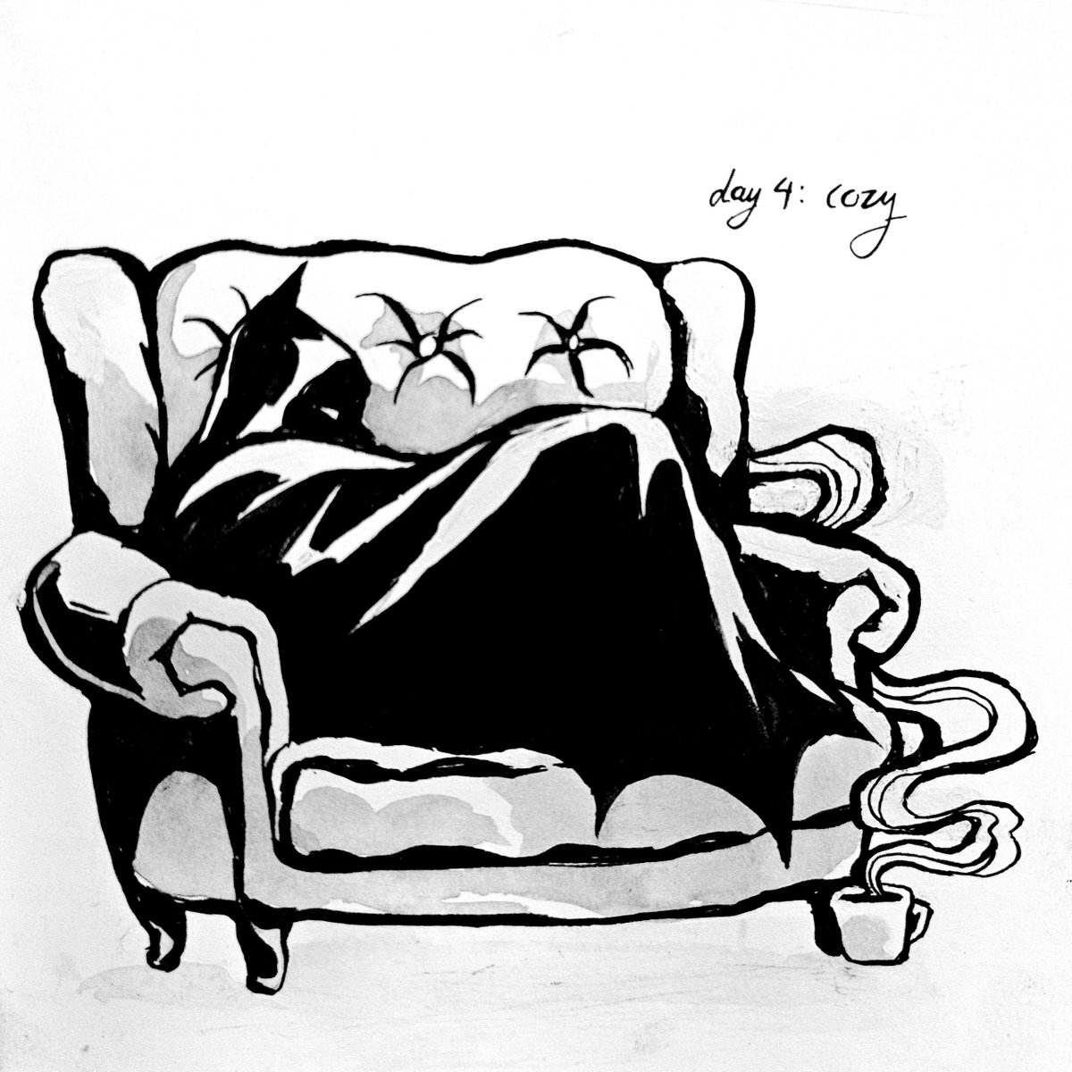 spacecattle's tweet photo. #batober day 4: cozy https://t.co/Pc09zb4Aii