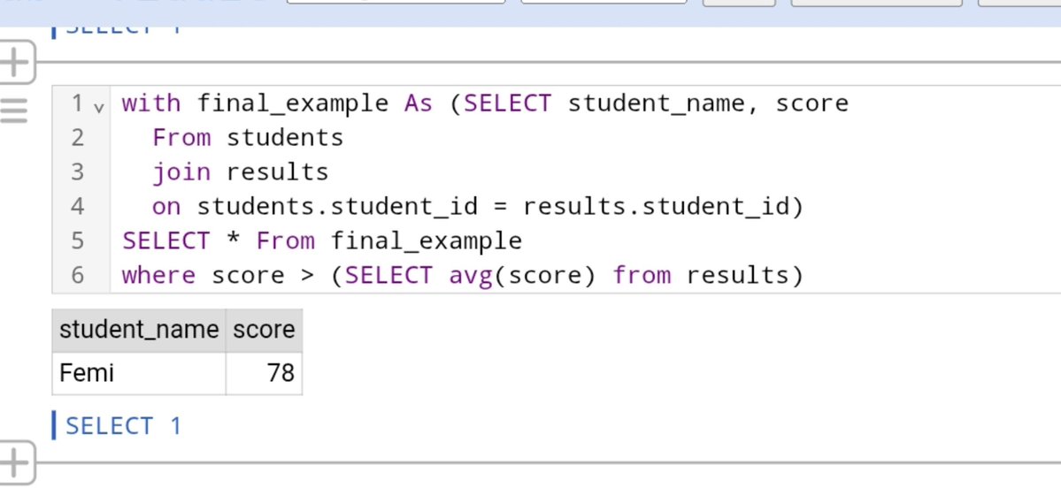 22385_'s tweet photo. Data analytics streak Day 83 🔥

And today I'm finally done woth CTEs.

"WITH. temporary AS (query)"

It wasn't always easy but we go through it. I’m still not perfect with everything, but I’m getting there slowly.

@vheeorji22 @Faruqmayorwa @Femiforge @ezekiel_aleke https://t.co/otZHYJYceq