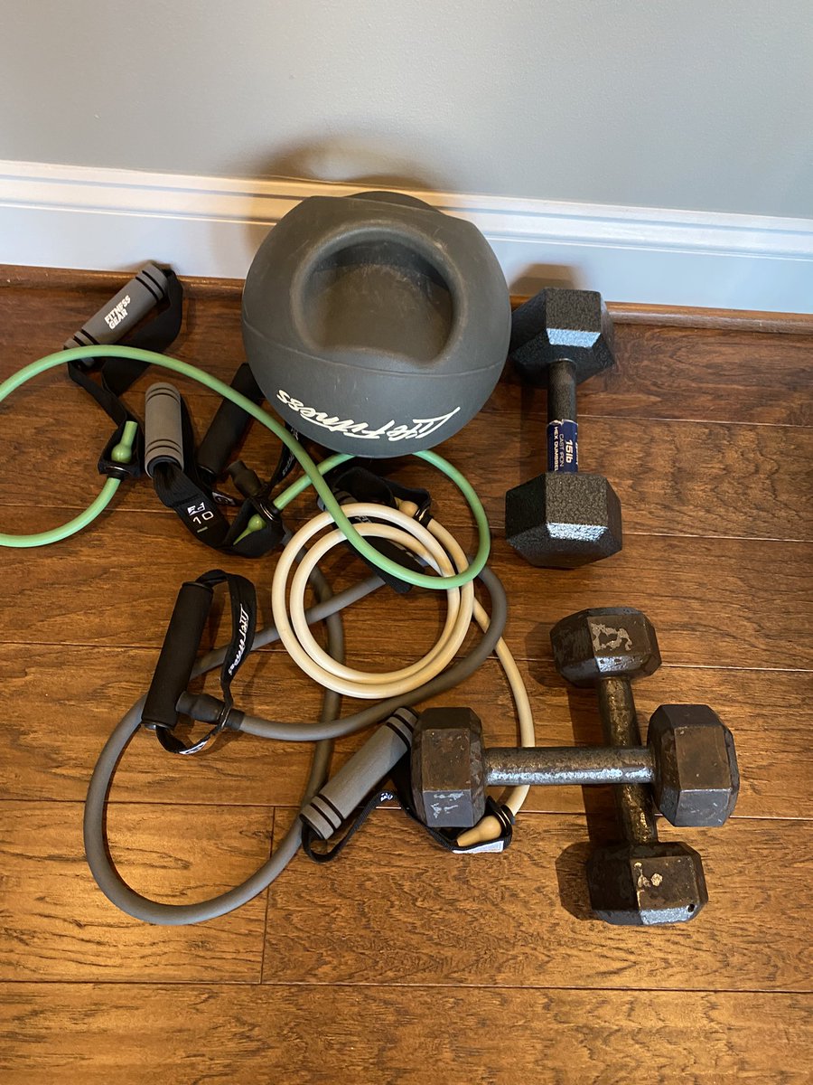 Dg1Don's tweet photo. Fcancer! Switched it up a bit today. Did a lift with bands, free weights and resistance bands. Walk was 1.7 miles. The point is to always keep moving. Hammer 🔨 down cancer! https://t.co/0OFnwU4Co9