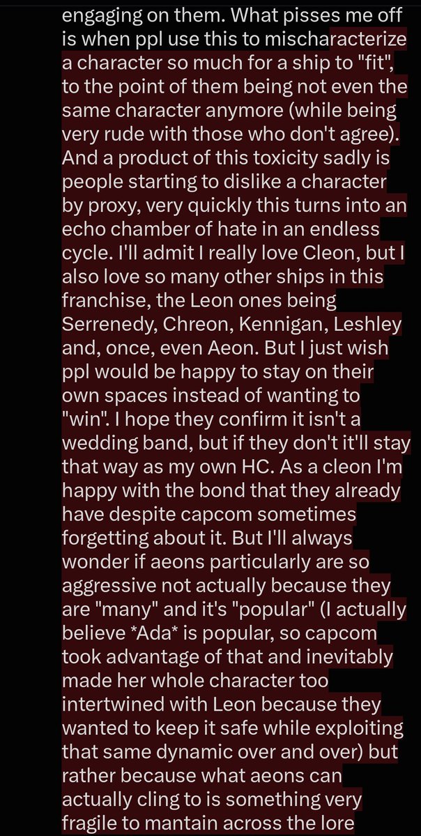 ykoollect's tweet photo. @MintHeroo I couldn't agree more, I mean I really don't see Leon being pared of with anyone,like, everyone's chances are equally below 1%. I guess that's why I also don't care about this ring discourse or shipwars and never engaging on them. What pisses me off is when ppl use this to https://t.co/FvDSuqKFsK
