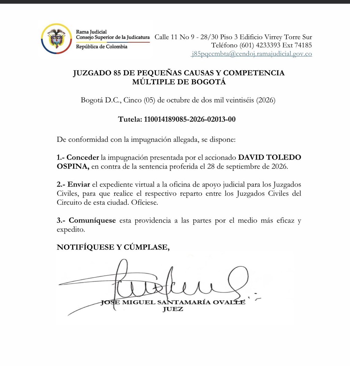 DavidToledoOsp's tweet photo. Jennifer muéstreme la rectificación que no la veo. 

Adicionalmente, usted estaba pidiendo retractación, lo cual no se lo concedieron. Porque lo que digo es cierto. 

Además espere en segunda instancia a ver cómo quedamos. https://t.co/j9JxNeS4jv