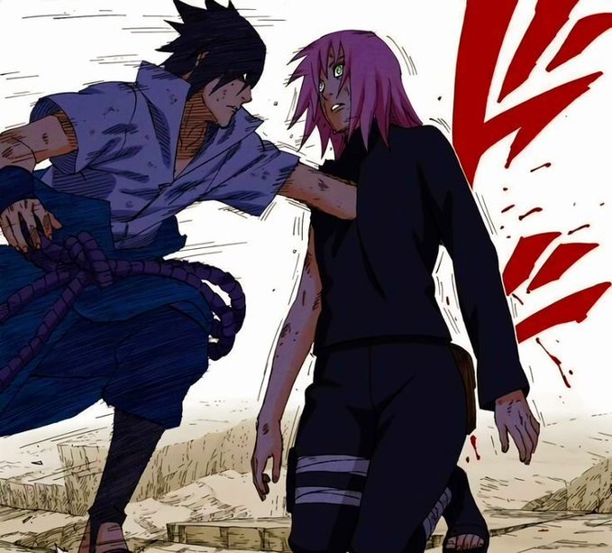 LiBay51499's tweet photo. The reason Sasuke placed her under a genjutsu was to prevent her from interfering in their time alone where they are reading each other heart ,not to protect her. And it was a murdering genjutsu 😂 Sakura is, quite simply, a third wheel in Team 7. https://t.co/ZFTS6Dixy4