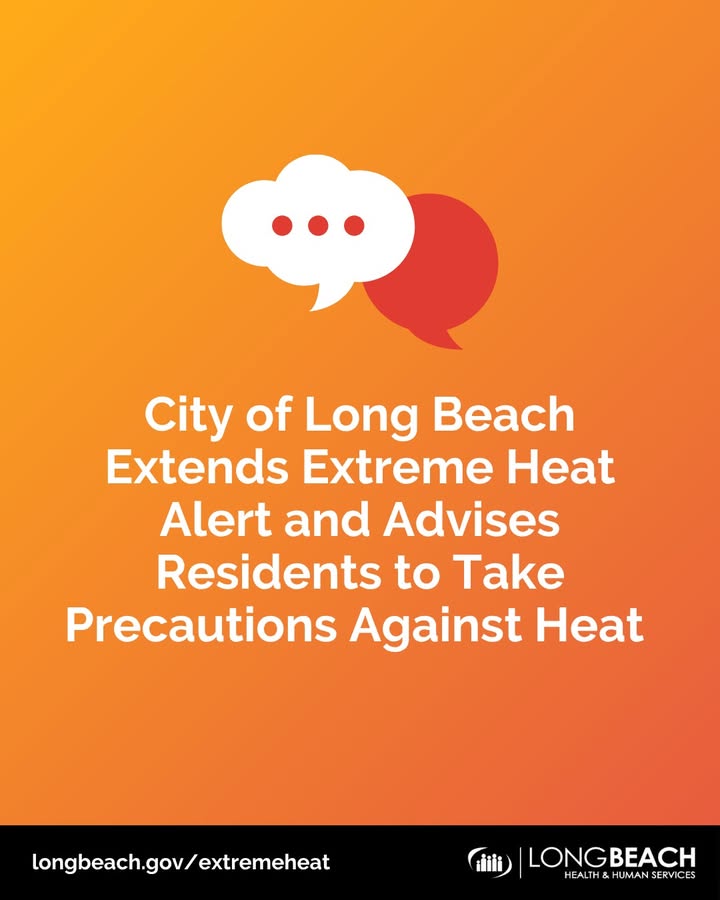 LongBeachCity's tweet photo. #LBalert ‼️EXTREME HEAT ALERT EXTENSION‼️Due to ongoing excessive temperatures forecast through the week, @LBHealthDept Officer Dr. Cliff Okada has extended the Oct. 2 extreme heat alert until 8 p.m. on Thursday, Oct. 8.  Click here. https://t.co/y7Yl46pqM9 https://t.co/2JoFH34ViY