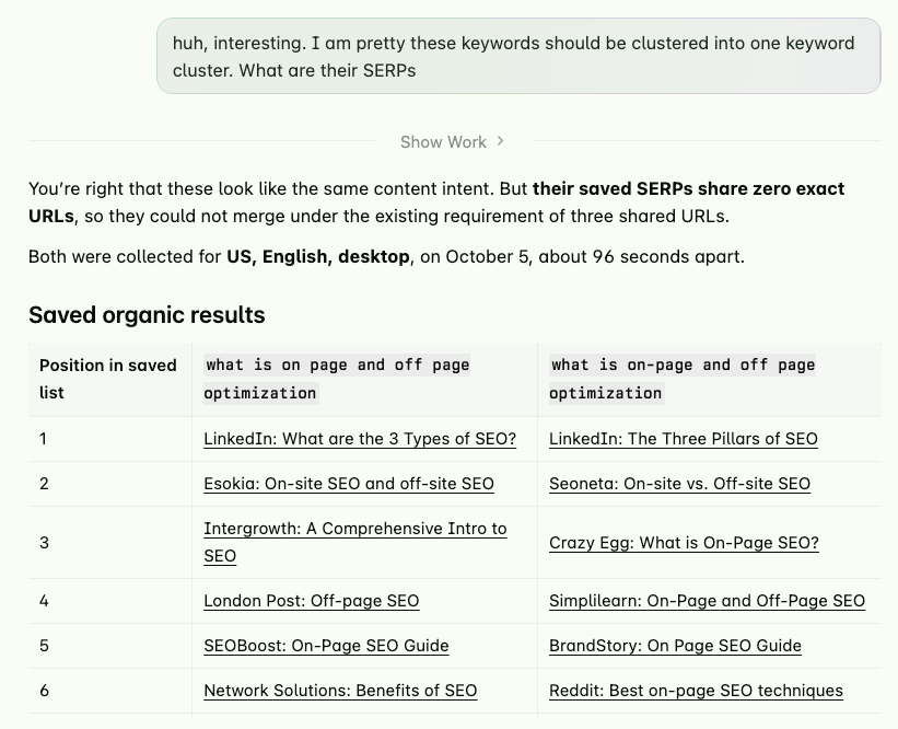 nickcheungseo's tweet photo. Google’s anti-scraping is making a bigger impact than you think. Rank tracking is messed up, and now SERP-based clustering is broken too.

I checked this pair of keywords in an incognito window, and the results are basically the same. https://t.co/XMDksPwOjX