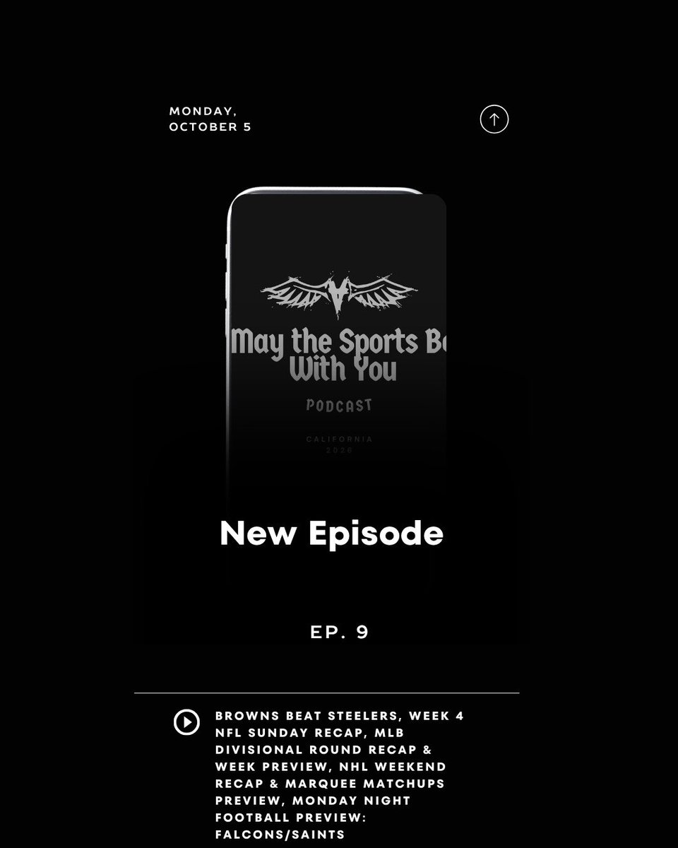 MaySports26's tweet photo. New episode of May the Sports Be With You is out now! #NFL #Postseason #NHL #MondayNightFootball 

https://t.co/w1D1ra3dxJ https://t.co/qF0V3BygEC