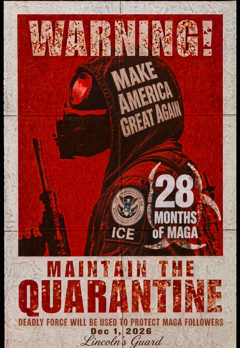 LincolnsGaurd's tweet photo. I’m here on this platform solely because I wanted to warn people of the dangers of this MAGA movement.  I don’t just think it, I believe it.  I see, without question, how the cult-minded can be obstructed to do horrible things.  And I believe with all my soul that they are headed in that direction.  I leave you with this thought and I seriously ask you to think about it.

What If.  What if a dangerous plague does exist.  What if the nation is quarantined again with this regime in control.  What if he decides to use ICE to control that quarantine.

How do you think this will go? 
Are we #StrongerTogether?

#Resist #BlueCrew #VoteBlue26 #BlueWave #Sinner4Lyfe #ABF #Smokefleet #BadActors #BlueDuckArmy #DarkArmada #Dragonheart #NAFO