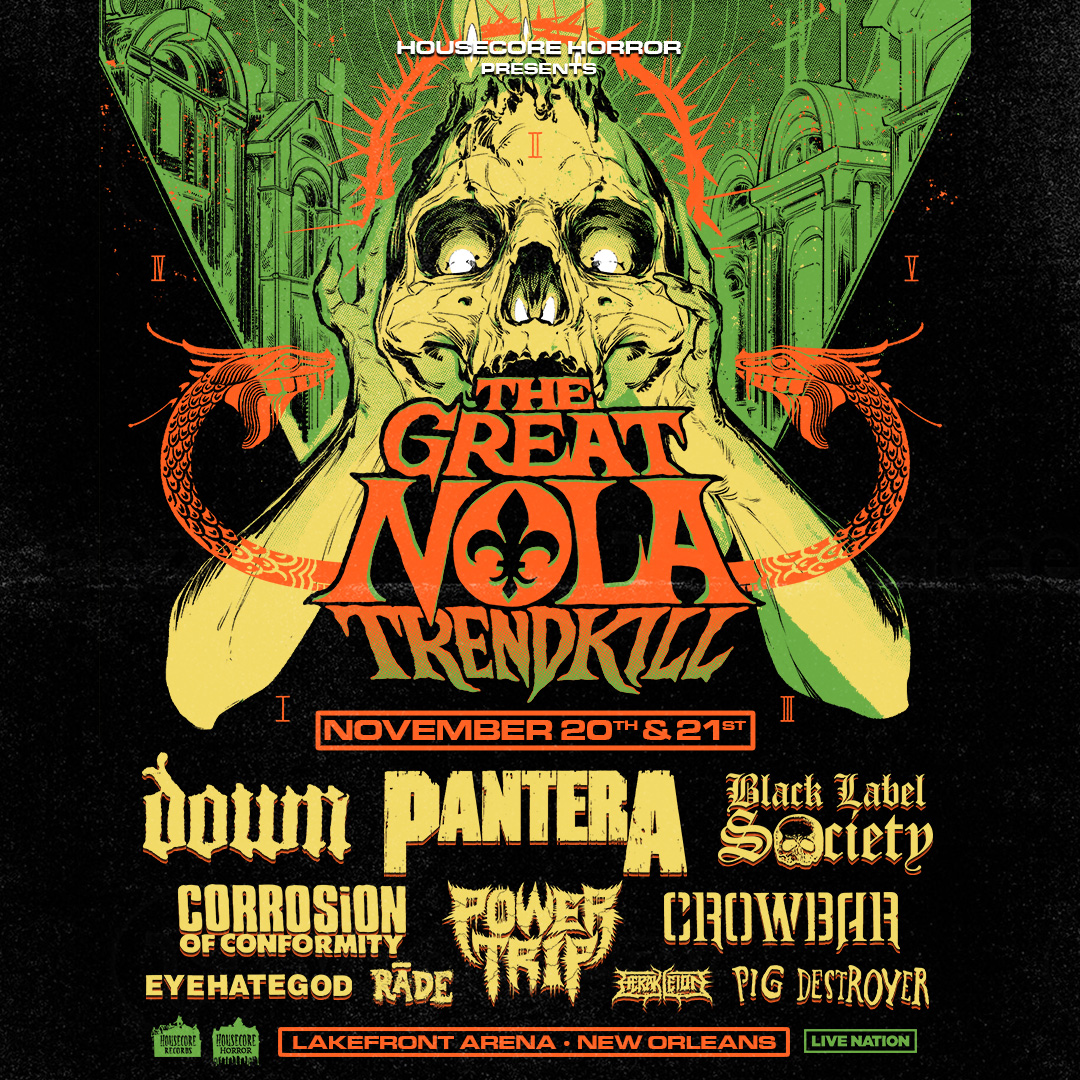 VIPNation's tweet photo. .@Pantera returns to New Orleans this November for the first time in 30 years!  Don't miss The Great NOLA Trendkill 🤘  

Get your VIP packages here: https://t.co/LjO5UankBY https://t.co/uZQkDHeSzh