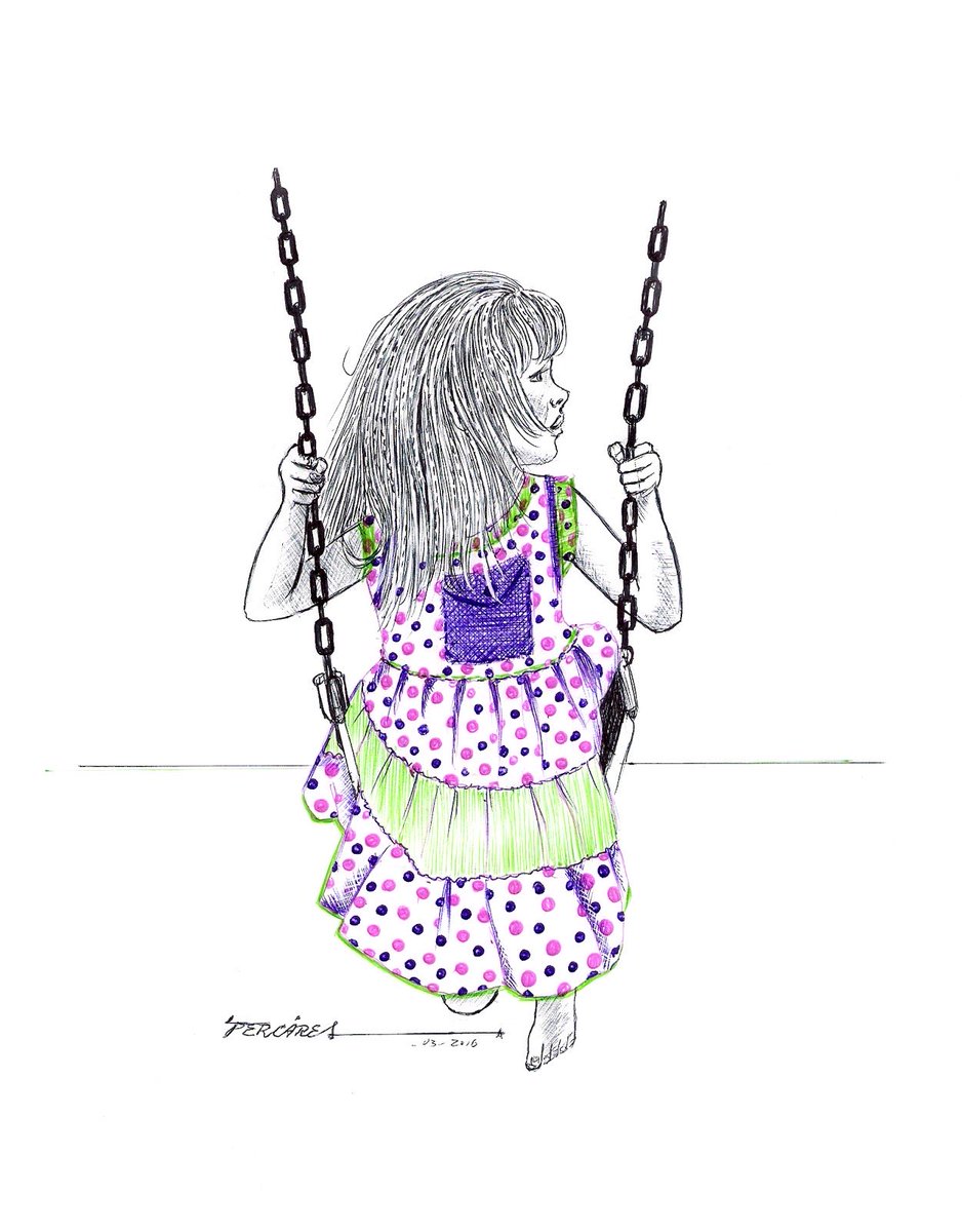 LuisPercares's tweet photo. Little Girl Swinging. 🕊️
#BallpointPen #BallpointPenArt
#Drawing #Dibujo #Bolígrafo https://t.co/TP8ZytMi2S
