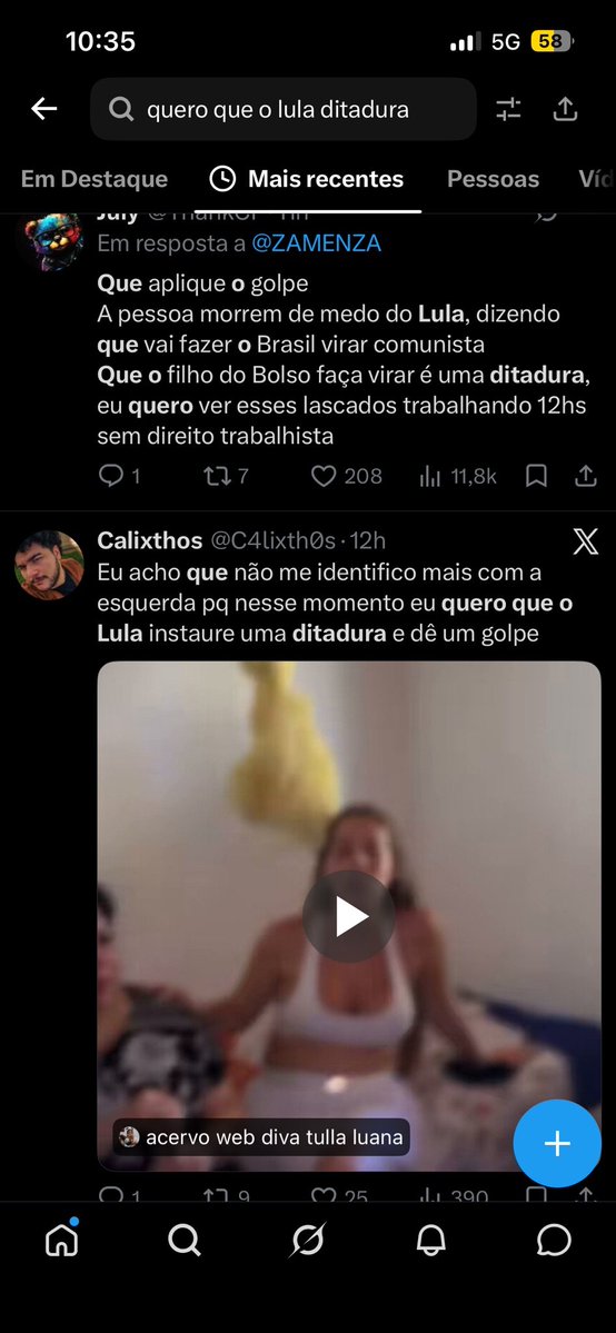 Byanu's tweet photo. Então os petistas querem que o Lula inicie uma ditadura? https://t.co/futVD8y6R1