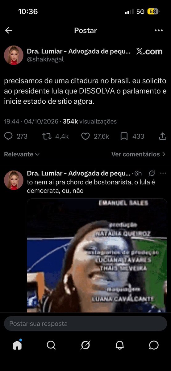 Byanu's tweet photo. Então os petistas querem que o Lula inicie uma ditadura? https://t.co/futVD8y6R1