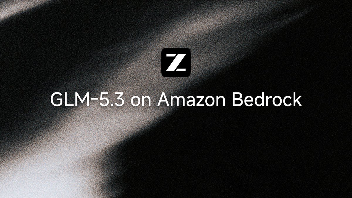 CarolGLMs's tweet photo. GLM-5.3 is now live on Amazon Bedrock.

https://t.co/x2ZV83l0rc https://t.co/N0hNwlzbZ9