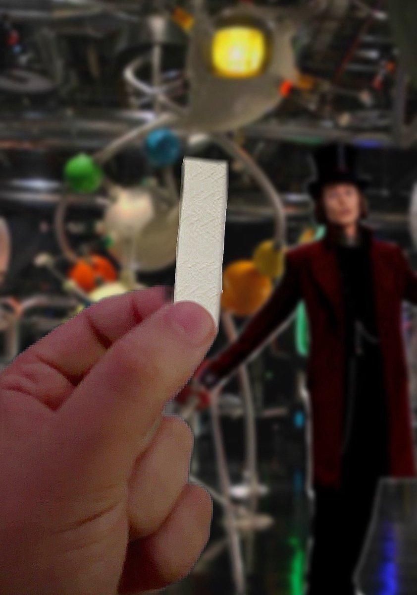 IsaacBigNBlue's tweet photo. LOL! The Wonka dude said this gum holds a WHOLE dinner all in it’s self! 

Pffft!! As if. He’s now saying not to try it. He’s definitely lying! 🤣

*sometime later*

MmMmph.. B-Blueberry pie and ice cream.. w-what a course.. Mmm.. 😵‍💫 https://t.co/bAVdZO5ioE