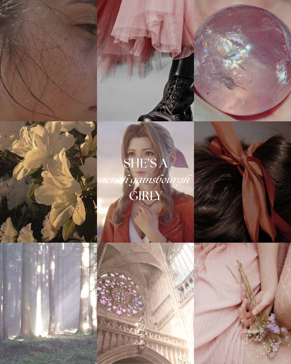 aerithsroses's tweet photo. FF7 moodboards because I got bored in class😊😭 https://t.co/rorFrGJKJW
