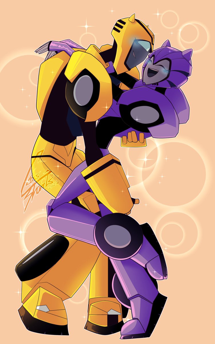 GShattering's tweet photo. I am very obsessed with them, can you tell? XD 🐝🌅💛💜

#transformersanimated #bumblebee #TFOC https://t.co/i7Vuu3isyt